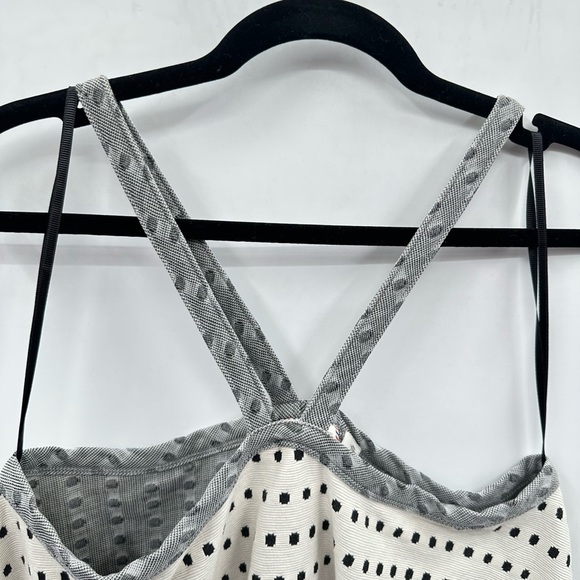 ANTHROPOLOGY Postage stamp white-black polka dot flowy woman swing summer tank M - Picture 5 of 11